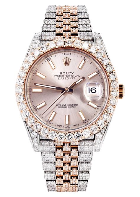 rolex datejust 41mm rose gold diamond|rolex datejust 41mm diamond bezel.